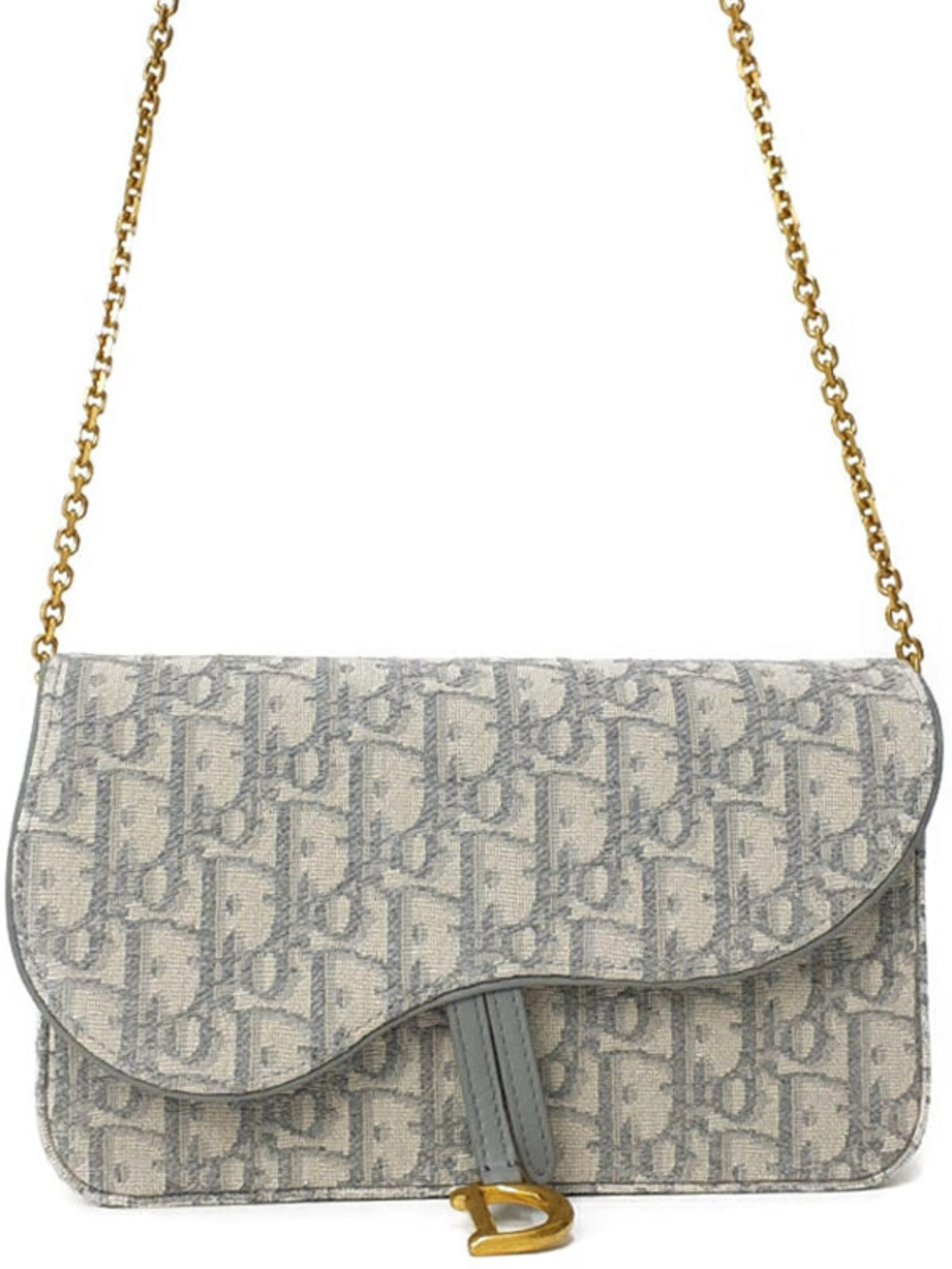 Christian Dior Oblique Saddle Chain Pouch Clutch Shoulder Bag